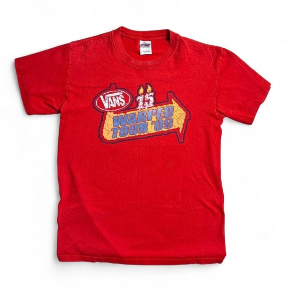 Tops - Vans Warped Tour 2009 Red Band Tee Size Small Gildan Festival Punk Emo